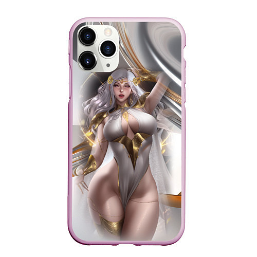 Чехол iPhone 11 Pro матовый Аниме девушка с аппетитными формами / 3D-Розовый – фото 1