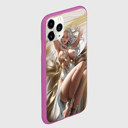 Чехол iPhone 11 Pro матовый Аниме блондинка с пышными формами, цвет: 3D-фиолетовый — фото 2