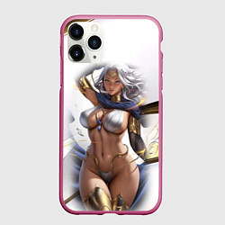 Чехол iPhone 11 Pro матовый Девушка с пышными формами аниме, цвет: 3D-малиновый