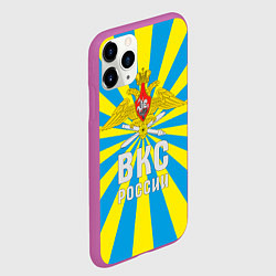 Чехол iPhone 11 Pro матовый ВКС России - герб, цвет: 3D-фиолетовый — фото 2