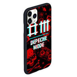 Чехол iPhone 11 Pro матовый Depeche Mode rock glitch, цвет: 3D-черный — фото 2