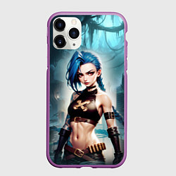 Чехол iPhone 11 Pro матовый Jinx arcane League of legends, цвет: 3D-фиолетовый