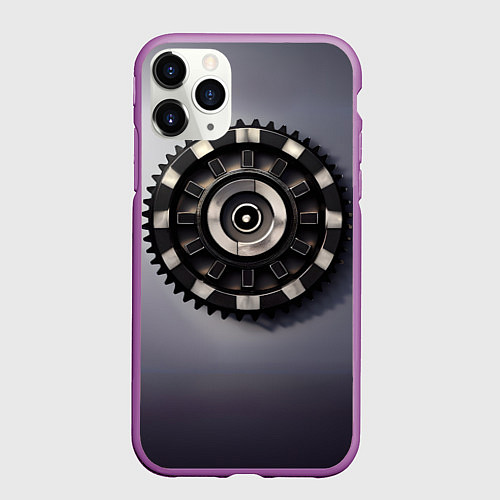 Чехол iPhone 11 Pro матовый Стимпанк механика / 3D-Фиолетовый – фото 1