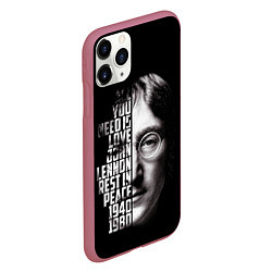 Чехол iPhone 11 Pro матовый Джон Леннон легенда, цвет: 3D-малиновый — фото 2