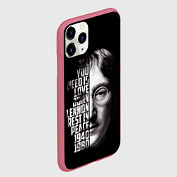 Чехол iPhone 11 Pro матовый Джон Леннон легенда, цвет: 3D-малиновый — фото 2