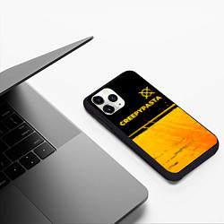 Чехол iPhone 11 Pro матовый CreepyPasta - gold gradient: символ сверху, цвет: 3D-черный — фото 2