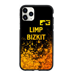 Чехол iPhone 11 Pro матовый Limp Bizkit - gold gradient: символ сверху