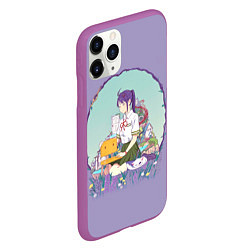 Чехол iPhone 11 Pro матовый Судзумэ закрывающая двери: аниме, цвет: 3D-фиолетовый — фото 2