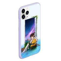 Чехол iPhone 11 Pro матовый Судзумэ закрывающая двери, цвет: 3D-светло-сиреневый — фото 2