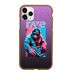 Чехол iPhone 11 Pro матовый DJ Gorilla, цвет: 3D-коричневый