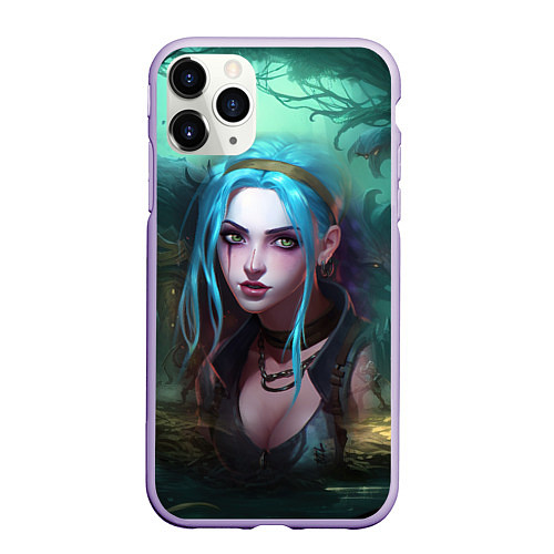 Чехол iPhone 11 Pro матовый Jinx fantasy art Arcane League of Legends / 3D-Светло-сиреневый – фото 1