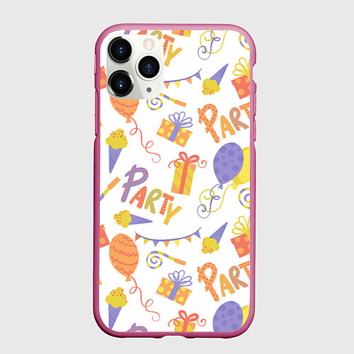 Чехол iPhone 11 Pro матовый Party style / 3D-Малиновый – фото 1