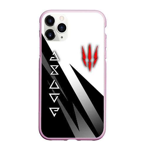 Чехол iPhone 11 Pro матовый The witcher - знаки / 3D-Розовый – фото 1