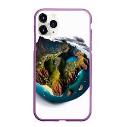 Чехол iPhone 11 Pro матовый Планета с одним островом