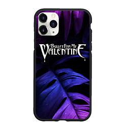 Чехол iPhone 11 Pro матовый Bullet For My Valentine neon monstera, цвет: 3D-черный