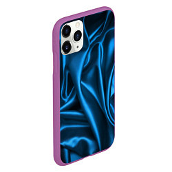 Чехол iPhone 11 Pro матовый Синий шёлк, цвет: 3D-фиолетовый — фото 2