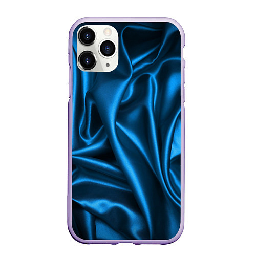 Чехол iPhone 11 Pro матовый Синий шёлк / 3D-Светло-сиреневый – фото 1