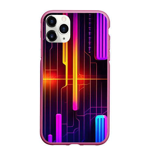 Чехол iPhone 11 Pro матовый Неонка / 3D-Малиновый – фото 1