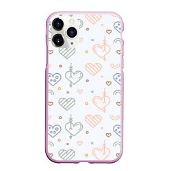 Чехол iPhone 11 Pro матовый Lovely hearts