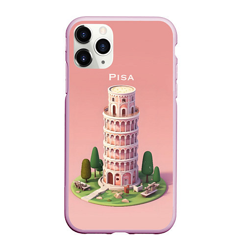 Чехол iPhone 11 Pro матовый Pisa Isometric / 3D-Розовый – фото 1