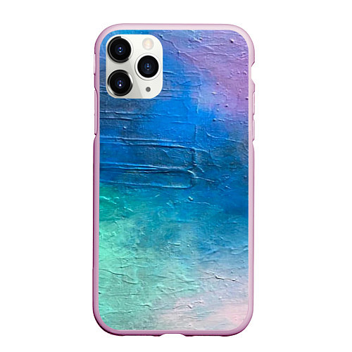 Чехол iPhone 11 Pro матовый Пудра и голубые краски / 3D-Розовый – фото 1