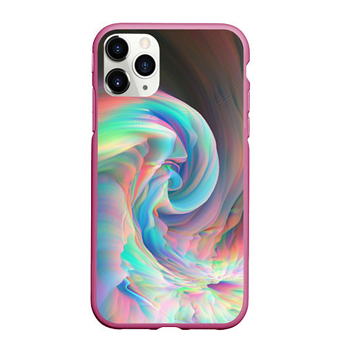 Чехол iPhone 11 Pro матовый Закрученный паттерн / 3D-Малиновый – фото 1