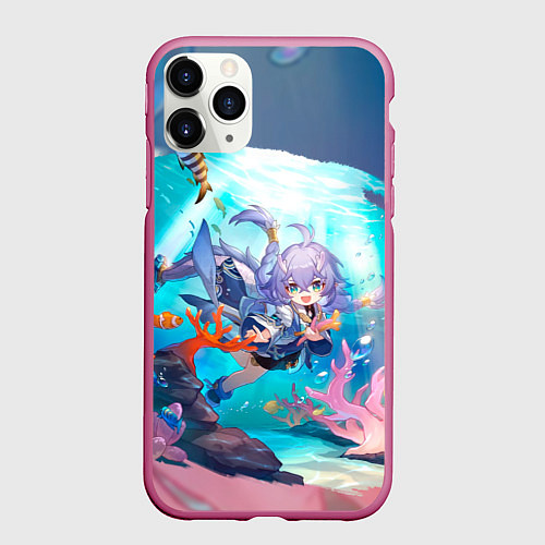 Чехол iPhone 11 Pro матовый Байлу электрический тип / 3D-Малиновый – фото 1