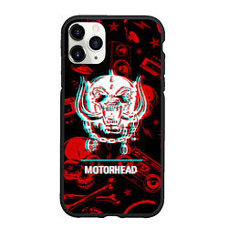 Чехол iPhone 11 Pro матовый Motorhead rock glitch