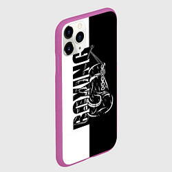 Чехол iPhone 11 Pro матовый Boxing чёрно-белое, цвет: 3D-фиолетовый — фото 2
