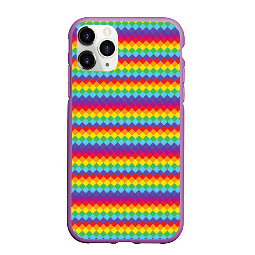 Чехол iPhone 11 Pro матовый Color diamonds / 3D-Фиолетовый – фото 1