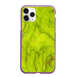 Чехол iPhone 11 Pro матовый Abstraction green, цвет: 3D-фиолетовый