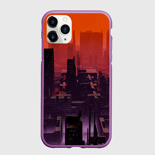 Чехол iPhone 11 Pro матовый Секретный город / 3D-Фиолетовый – фото 1