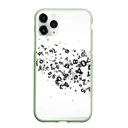 Чехол iPhone 11 Pro матовый Цифровой дым / 3D-Салатовый – фото 1