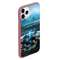 Чехол iPhone 11 Pro матовый Инопланетный реактор, цвет: 3D-малиновый — фото 2