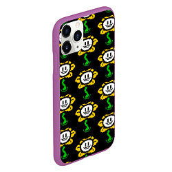 Чехол iPhone 11 Pro матовый Undertale - flowey smile, цвет: 3D-фиолетовый — фото 2