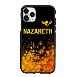 Чехол iPhone 11 Pro матовый Nazareth - gold gradient: символ сверху, цвет: 3D-черный