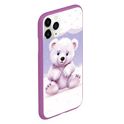 Чехол iPhone 11 Pro матовый Плюшевый мишка, цвет: 3D-фиолетовый — фото 2