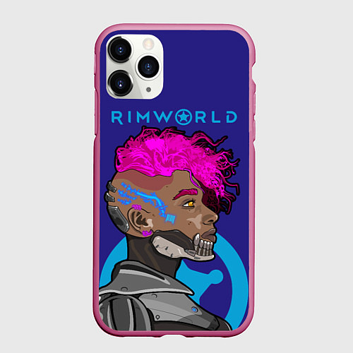 Чехол iPhone 11 Pro матовый RimWorld персонаж / 3D-Малиновый – фото 1