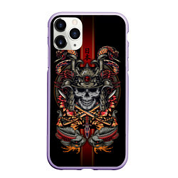 Чехол iPhone 11 Pro матовый Samurai skull