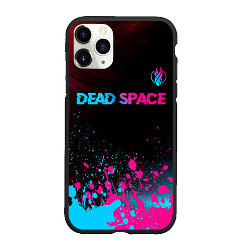 Чехол iPhone 11 Pro матовый Dead Space - neon gradient: символ сверху / 3D-Черный – фото 1