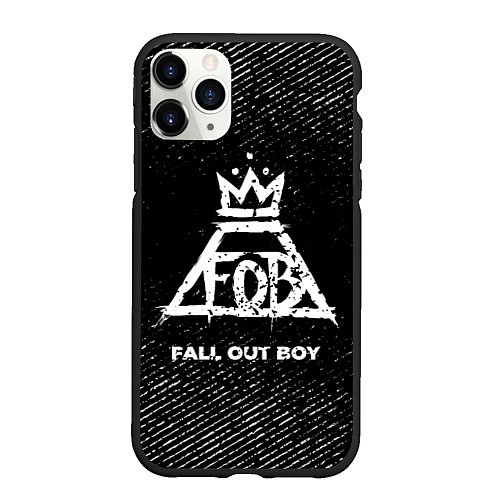 Чехол iPhone 11 Pro матовый Fall Out Boy с потертостями на темном фоне / 3D-Черный – фото 1