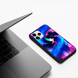 Чехол iPhone 11 Pro матовый Hollywood Undead неоновый космос, цвет: 3D-черный — фото 2