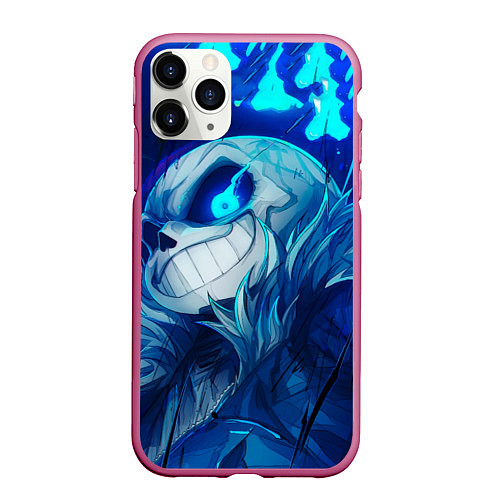 Чехол iPhone 11 Pro матовый Undertale game sans / 3D-Малиновый – фото 1