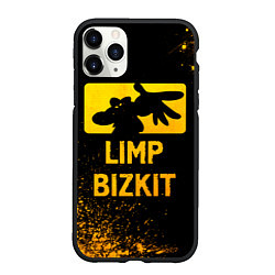 Чехол iPhone 11 Pro матовый Limp Bizkit - gold gradient, цвет: 3D-черный