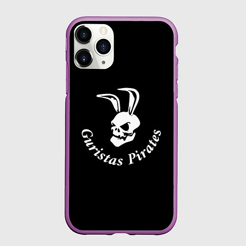 Чехол iPhone 11 Pro матовый Guristas pirates black / 3D-Фиолетовый – фото 1