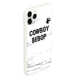 Чехол iPhone 11 Pro матовый Cowboy Bebop glitch на светлом фоне: символ сверху, цвет: 3D-белый — фото 2