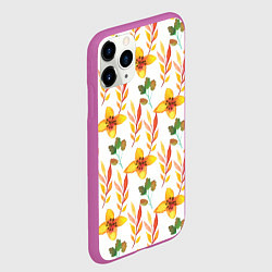 Чехол iPhone 11 Pro матовый Поляна цветов, цвет: 3D-фиолетовый — фото 2