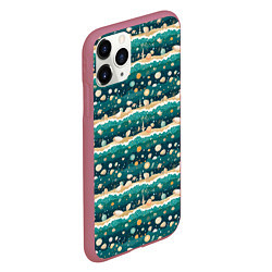 Чехол iPhone 11 Pro матовый Море и ракушки, цвет: 3D-малиновый — фото 2
