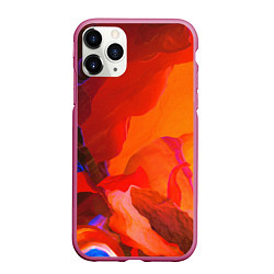 Чехол iPhone 11 Pro матовый Красно-оранжевый камень