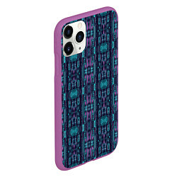 Чехол iPhone 11 Pro матовый Розово-фиолетовый киберпанк, цвет: 3D-фиолетовый — фото 2